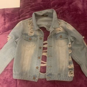 Light ripped jean jacket
